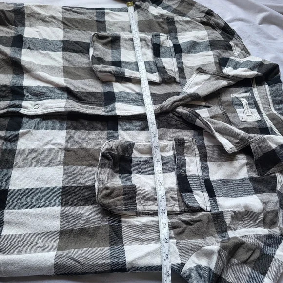 We The Free/Free People Izzy Cargo Plaid Flannel Shirt Size Large - Picture 9 of 10